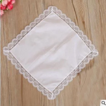 12pcs/veliko Osebno bele čipke handkerchief, ženska, poročno darilo, poročni dekoracijo krpo plenice 25*25 cm