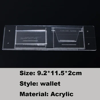 1set 9.2*11.5*2 cm Akril DIY zložiti usnjene denarnice predlogo usnje šivanje vzorec
