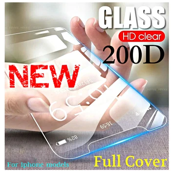 200D Ukrivljen Rob Zaščitni Kaljeno Steklo Na Za iPhone 6S 6 7 8 Plus X XS Stekla XR 11Pro Xs Max Screen Protector Film Primeru