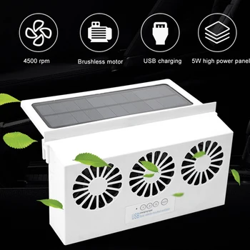 2019 Nova USB Izpušnih Mini Fan Radiator Super Izklopite Hladilnik za Auto Avto Okno Sončno energijo Zraka Vent Kul Prezračevanje