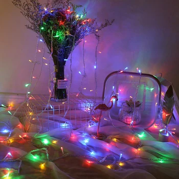 220V 110V Niz LED Svetlobo na Prostem Vila Lučka Nepremočljiva Božič Garland Božič Poročni Vrt Stranka Luči Dekoracijo