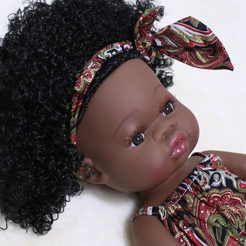 35 CM Ameriški Prerojeni Black Baby Doll Kopel Igra Polna Silikona Lutke Otroka Poletje Nepremočljiva Rodi Punčko Igrače Dekle Božično Darilo