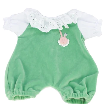 38/48 cm Prerojeni Baby Doll Čipke Zeleno Obleko Srčkan Moda Stroj Zamenjava Fant Dekle Počitnice Dar Punčko Oblačila Dodatki