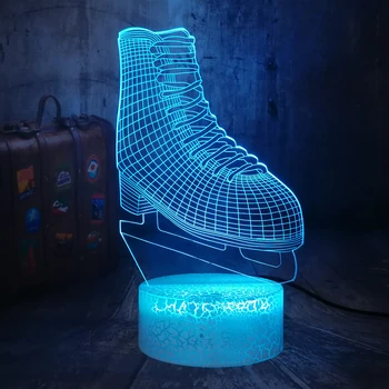 3D Valjčni Skate Model 7 Barva Spreminja Noč Svetlobe Otrok Led Tabela Desk USB Lučka na Dotik Lampara Božič lučka za Šport Lučka Dropship