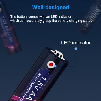 4-8pcs AA 1,5 V Li-ionska Akumulatorska Baterija 1,5 v AA Litijeve Baterije AA 1,5 V za Svetilko Žaromet, 1,5 V AA Baterije