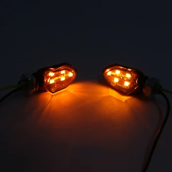 4PCS Mini motorno kolo, Dim Objektiv Vključite Opozorilne Luči 5 SMD LED 12V Oranžna Blinker Indikatorska Lučka Dve Žice Dodatki