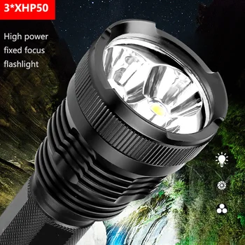 5000LM Ultra Močan 3*XHP50 XLamp LED Svetilka Svetlo Polnilna baterijska Svetilka Kampiranje Lanternas Nepremočljiva Za 18650 26650
