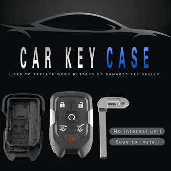 6 Gumbe Nerezane Prazno Rezilo Daljinsko Avto Ključ Primeru Ključni Fob Lupini Zamenjava za Chevrolet Primestnih Tahoe GMC Yukon-2017