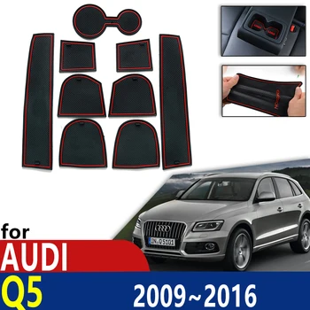 Anti-Slip Gumo Pokal Blazine Vrata, za Utor Blazino za Audi Q5 8R S-LINE SLINE 2009~2016 Pribor mat telefon 2010 2011 2012 2013