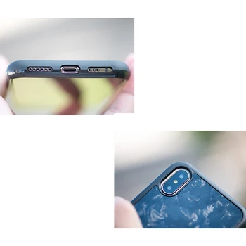 Anti-slip Primeru Zajema Pravi Kovani Ogljikovih Vlaken za iPhone X XS XR z Mehko TPU za iPhone 7 8 7 Plus 8 Plus Xs max Primeru