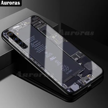 Auroras Za Realme 6 Pro Primeru Explorer Naslikal Kaljeno Steklo, Silikonski Zaščitni Za Realme 6 Pro Telefon Kritje