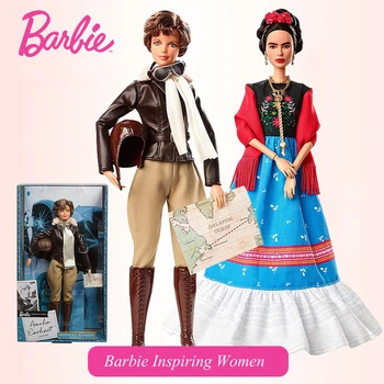 Barbie Navdihujoče Ženske Serije letalec Amelia Earhart Slikar Frida Zbiralci Lutka za Dekle Darilo FJH62