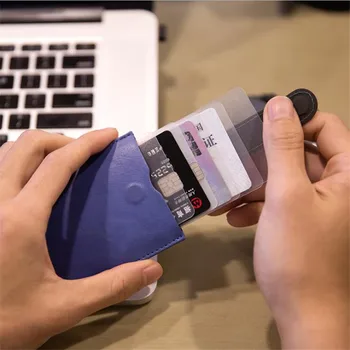 BISI GORO Smart Denarnice Slim Moških in Žensk PU Usnje Imetnik Kreditne Kartice Podjetja Tanko RFID Torbici Prenosni Izvlecite Debelo