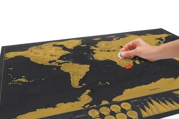 Deluxe Erase Black Zemljevidu Sveta Scratch off Zemljevid Sveta Osebno Potovanje Nič za Zemljevid Soba Dekoracijo Doma Stenske Nalepke