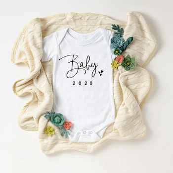 Dojenček Kmalu 2020/2021 Onesie Preprosto Tiskanje Nosečnosti Napoved Baby Bodysuit Nosečnosti Razkrivajo Baby Bodysuits Onesie