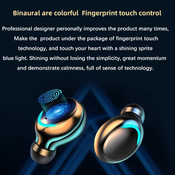 F9-V5.0 Bluetooth 5.0 Slušalke TWS Prstnih Dotik Slušalke HiFI Stereo in-ear Čepkov Brezžične Slušalke LED Zaslon