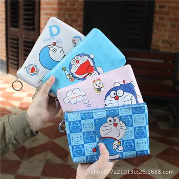 IVYYE 1PCS Modra Doraemon Anime PU Kovanec Torbici Risanka Mehko Spreminjanje Vrečke Kovancev Denar Denarnico Sim Tipka za Shranjevanje Otroci Darilo