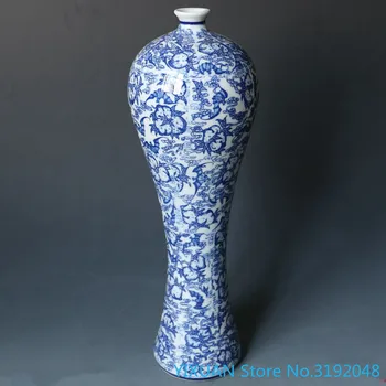 Jingdezhen porcelana zbirka modra in bela porcelanasta vaza starinsko ugodne cene breskev, sliv vaza visoko stopala vaza