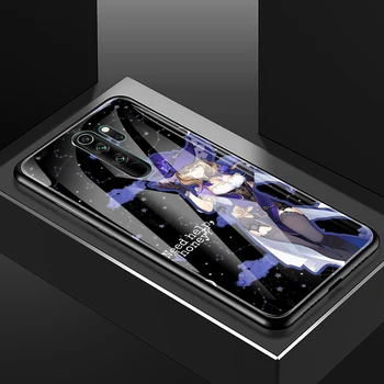 Kaljeno Steklo Primeru Telefon Za Xiaomi Redmi Opomba 9 9 8 Pro 8T 8A 7 9A 9C 9i K20 K30 Genshin Učinka Igre Hrbtni Pokrovček Coque Fundas