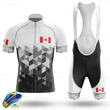 Kanada 2020 Moške Kolesarske Dirke Obleke Vrhovi Triatlon Pro Bike Wear Poletje Quick Dry Jersey Ropa Ciclismo Kolesarjenje Kompleti Oblačil