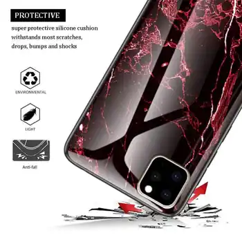 KatyChoi Marmorja Vzorec Stekla Primeru Za iPhone 11 Pro XS Max XR X 8 7 6 6s Plus Telefon Primeru Zajema