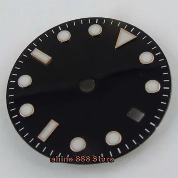 Klasična BLIGER 28.5 mm Black Sterilne Watch Izbiranje Watch Face, ki so Primerni Za MINGZHU 2813 MIYOTA 8215 Gibanja Samodejno Moške Gledajo