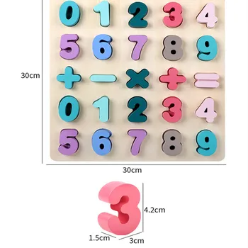 Lesene Digitalno Abecedo Igrače Puzzle Barve Otrok Razsvetljenstva Oblike Kognitivne Puzzle Zgodnje Izobraževanje Učenje Igrače 31*2*23 cm