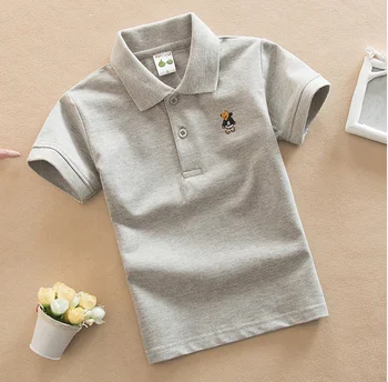 Long Sleeve Solid Color Polo Majice za Fantje Dekleta Bombaž Bela Otroci Majice Fantje Šoli Enotna Oblačila Starost 3T-15