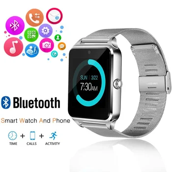 Moške Bluetooth Kovinski Trak Pametno Gledati Z60 Smartwatch Podpira TF Kartice Sim Inteligentni ročno uro Moški Šport, Moda Ure