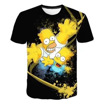 Moški T-Shirt Smešno Homer Simpson In njegov Sin 3D Tiskanih Hlače Rokavi T-shirt Moda Priložnostne Vrhovi & Tees blagovne Znamke Unisex Oblačila