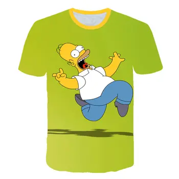 Moški T-Shirt Smešno Homer Simpson In njegov Sin 3D Tiskanih Hlače Rokavi T-shirt Moda Priložnostne Vrhovi & Tees blagovne Znamke Unisex Oblačila