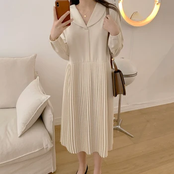 Naguban Črne Obleke, Vroče Prodaje Ženske Modni 2020 Flhjlwoc Design Korejski Temperament Lady Gumb Shirt Obleko Dolgo 4104