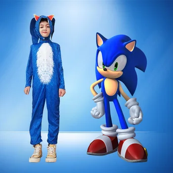 Nov Deluxe Sonic Hedgehog Kostum Otroci Igro Znakov Sonic Hitreje Junak Cosplay Otroci Otroci Anime Halloween Kostum Jumpsuit
