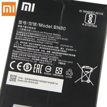 Originalne Nadomestne Baterije Za Xiaomi Pad4 Plus Tablete 4 Pad4 Plus BN80 Pristno Baterijo Telefona 8620mAh