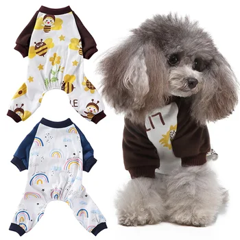 Pes Pižamo Pet Obleke Za Majhne, Velike Pse Mačka Sleepingwear Mavrica Natisnjeni Jumpsuit Sleepingwear Priložnostne Psa Oblačila Plašč #