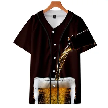 Pivo osebnost kul pivo digitalni 3D tiskanje poletje prosti čas tanke kratka sleeved baseball enotna