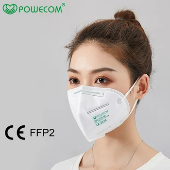 POWECOM 10/20PCS Maske FFP2 5 Plast Masko s filtrom za Večkratno uporabo 95% Filtracijo Usta Kritje Žarilna Zaščito Obraza masko CE