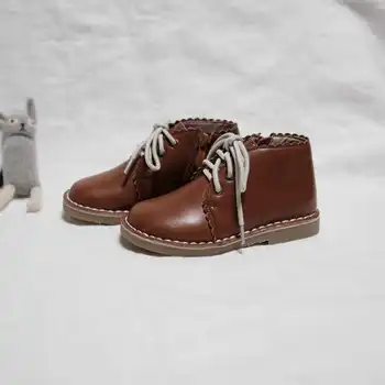 Pravega Usnja otroški čevlji ročno izdelane Cowhide Dekleta priložnostne čevlji Fant je jahanje škornji Študent otroci čevlji