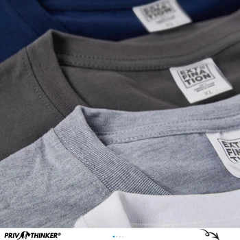 Privathinker Moške Poletne Bombažne majice s kratkimi rokavi Barva Kratkimi Rokavi Moški Tees 2020 Osnovne Moške Priložnostne Vrhovi T-shirt