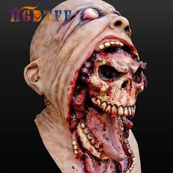 Pustne Maske za Odrasle Krvavi Zombi Masko Taljenje Obraz iz Lateksa Kostum Halloween Scary Halloween Okraski Stranka Maske