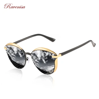 RAVENISA 2020 Kovinska sončna Očala Mode Za Ženske Embalaža Luksuzno sončna Očala Ogledalo Polarizirana Leče Ženske Zlitine Buljiti