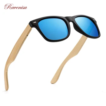 Ravenisa blagovne Znamke Bambusa Polarizirana sončna Očala sončna Očala Moških Klasičnih Kvadratnih buljiti Modni Retro Ženska Očala