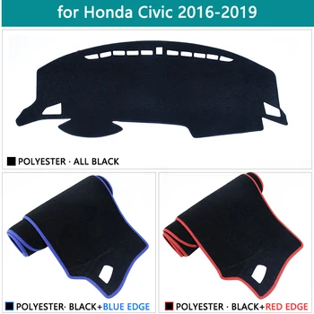 Razkošno Dežnik Dashmat Zaščitnik Anti-UV Mat nadzorna plošča Pokrov Za Honda Civic 10 2016 2017 2018 2019 2020 Avto Dodatki zemljevid