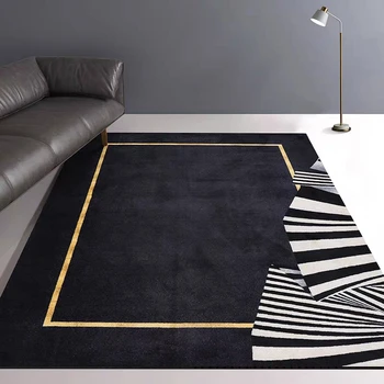 Skandinavski slog visoke gostote tkanine področju preprogo, sodobno preproste črne barve dekorativni postelji preprogo