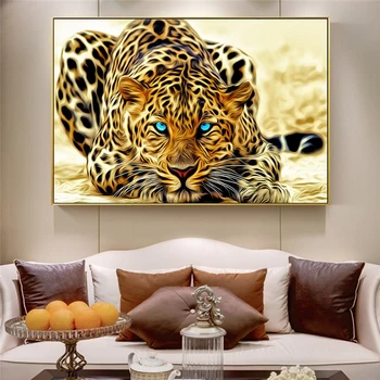 Sodobna Zlati Cheetah Plakatov In Fotografij Živali Dekorativne Stenske Slike Leopard Platno, Slike Za Dnevno Sobo Cuadros Dekor