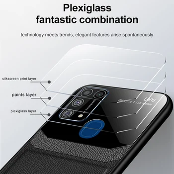 Telefon Primeru za Samsung Galaxy M31 Primeru Zajema PC Mat Retro Zrnato PU Usnje Shockproof torbica za Samsung Galaxy M31 M 31