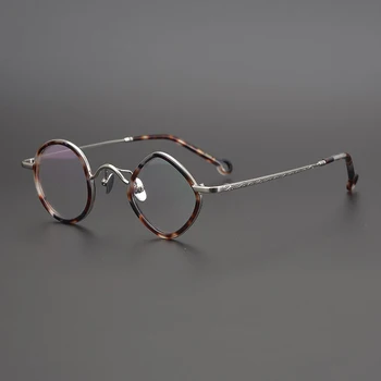 Vintage Krog Titana Očal Okvir Moški Ženske Luksuzni Nepravilne Optične Recept Očala Za Kratkovidnost Očal Okvir Očal