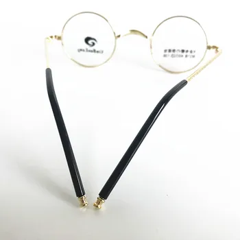 Vintage Majhne 40 mm Krog Eyeglass Okvirji Kovinski Polno Platišča Optični unisex Očala