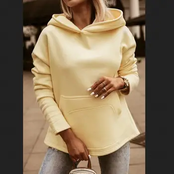 VS&LLWQ ženski pulover s kapuco Moda Priložnostne Slog Dolgimi Rokavi, Puloverji Hoode 2020 Sveža Barva Svoboden V Vratu Hooded Majica