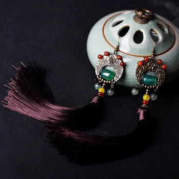 ženske uhan rjava tassel bakrovih zlitin, prvotno etnične modni nakit dodatki dekle darila spusti uhani D127